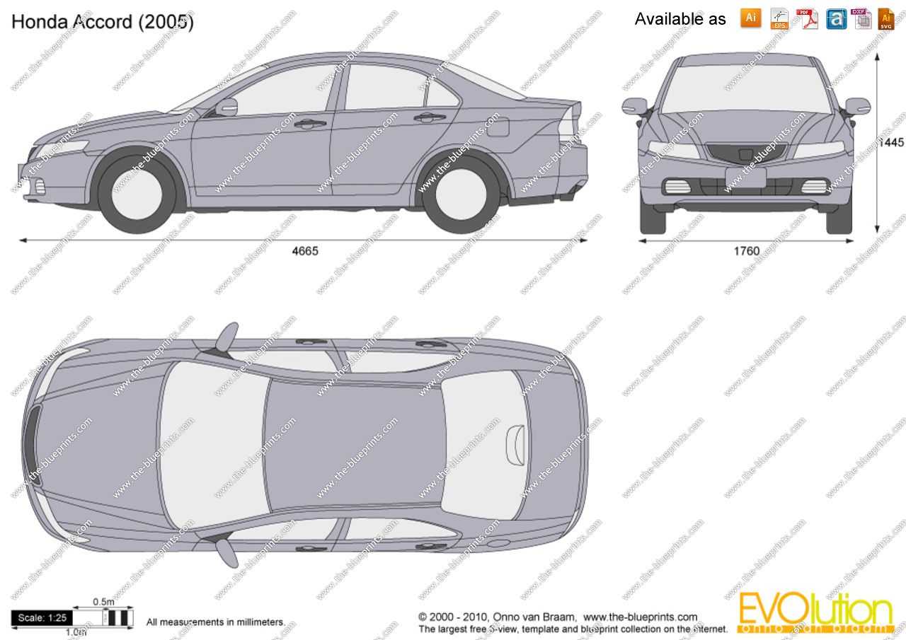 Габариты кузова (д x ш x в), мм в honda accord