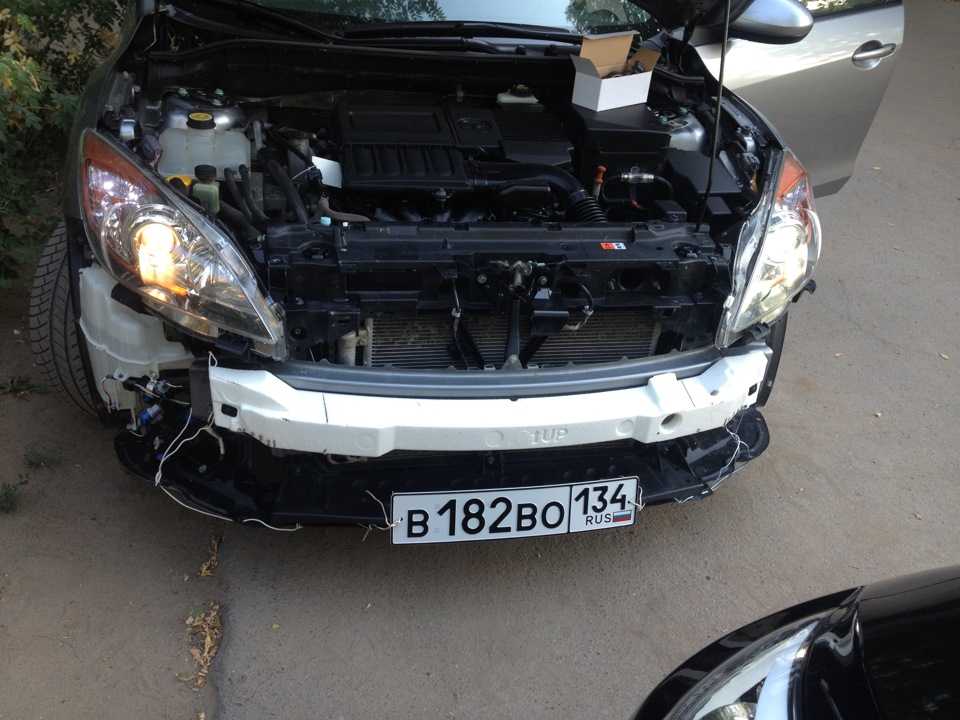 Как снять бампер мазда 3