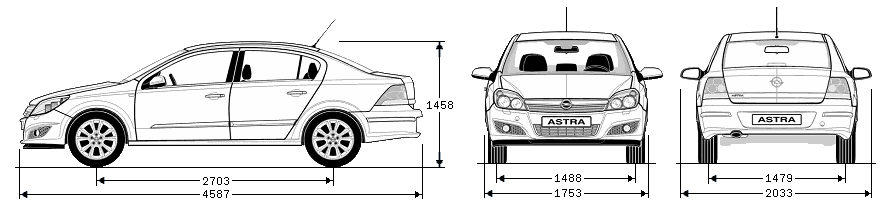 Opel astra размеры. Opel Astra h седан габариты.