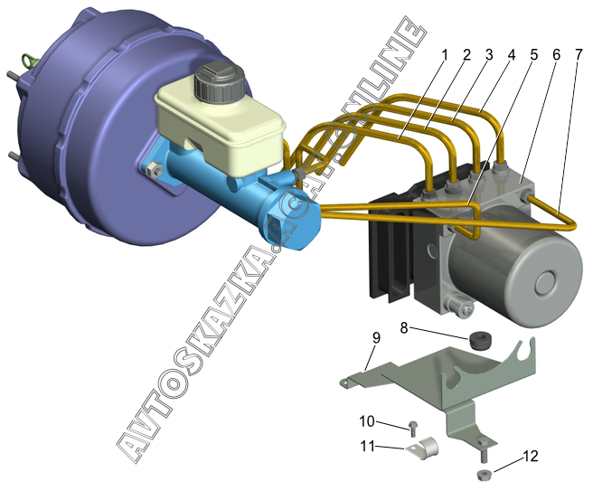 Схема тормозных трубок газ 3302