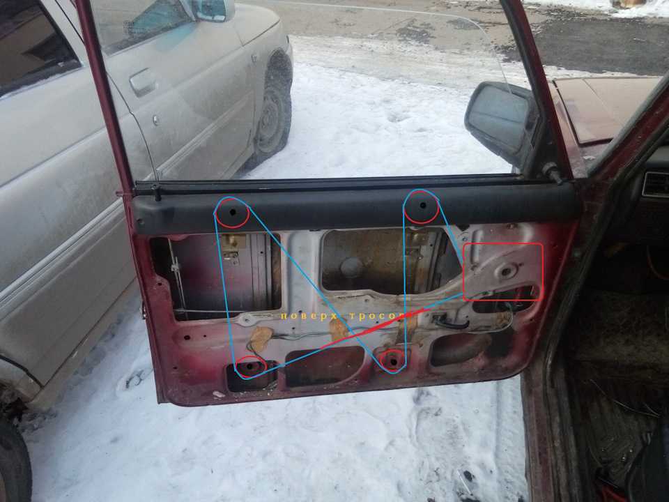Замена тросика стеклоподъемника
