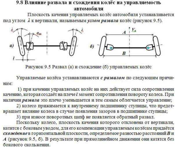 Различные параметры углов установки колес, регулировка и проверка