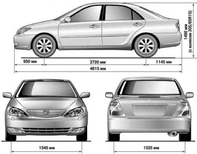 Toyota camry – габариты каждого поколения