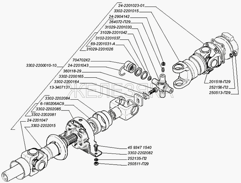 Устройство карданной передачи автомобиля